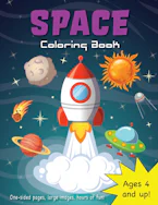 Cover of 'Space Coloring Book for Kids Ages 4-8!' by Engage Books 