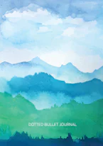 Cover of 'Watercolor Blue & Green Hills - Dotted Bullet Journal' by Blank Classic 
