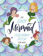 Cover of 'The Easy Mermaid Coloring Book for Kids' by Engage Books 