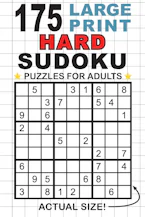 Cover of '175 Large Print Hard Sudoku Puzzles for Adults' 